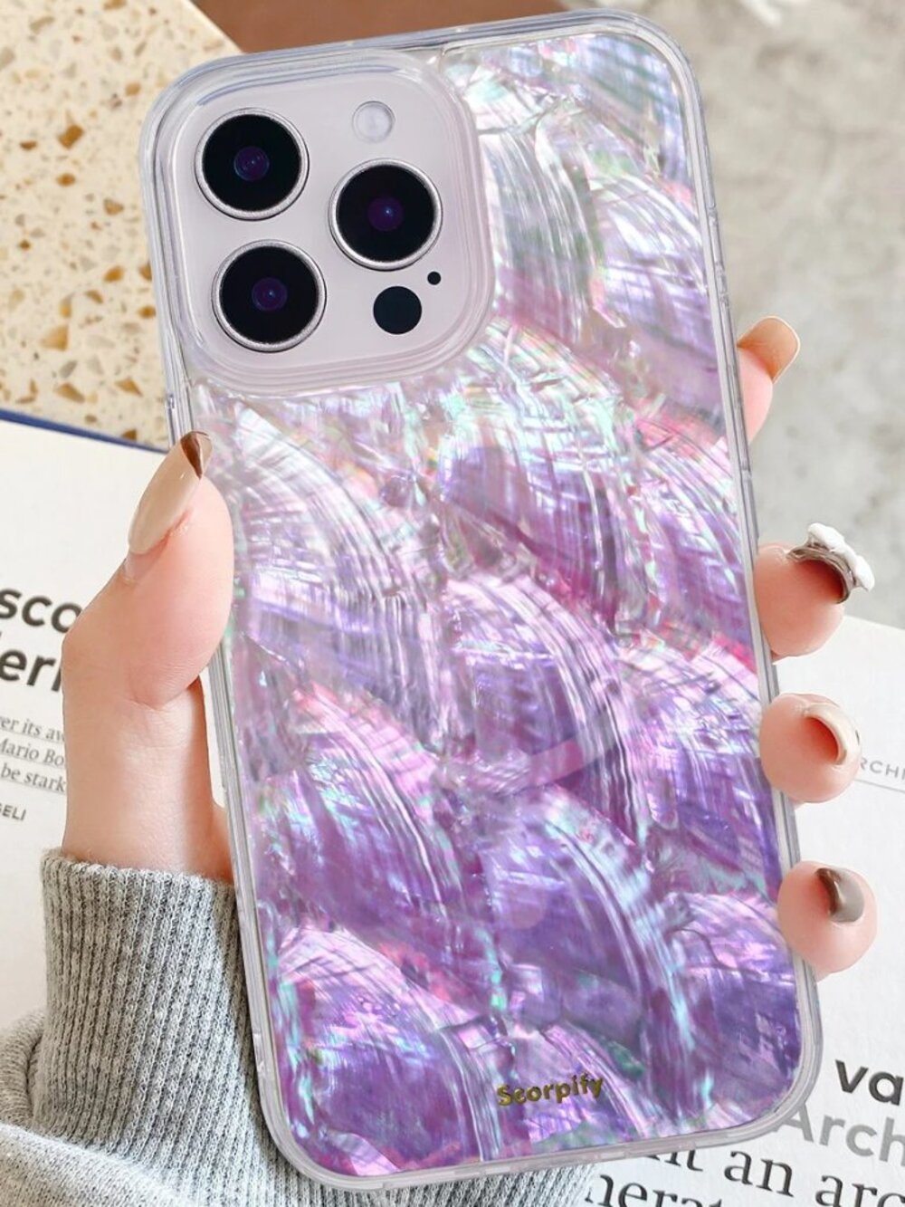 Scorpify iPhone 16 Pro Case - Purple Mother of Pearl MagSafe - NEW